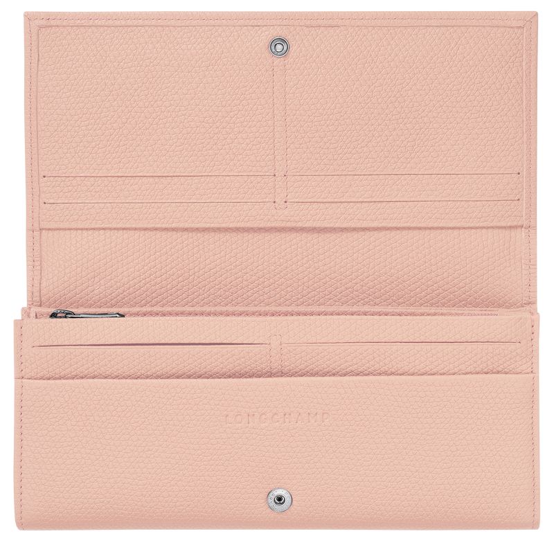 Rose Longchamp Le Roseau Flap Women Wallet | US-705PKWDXL