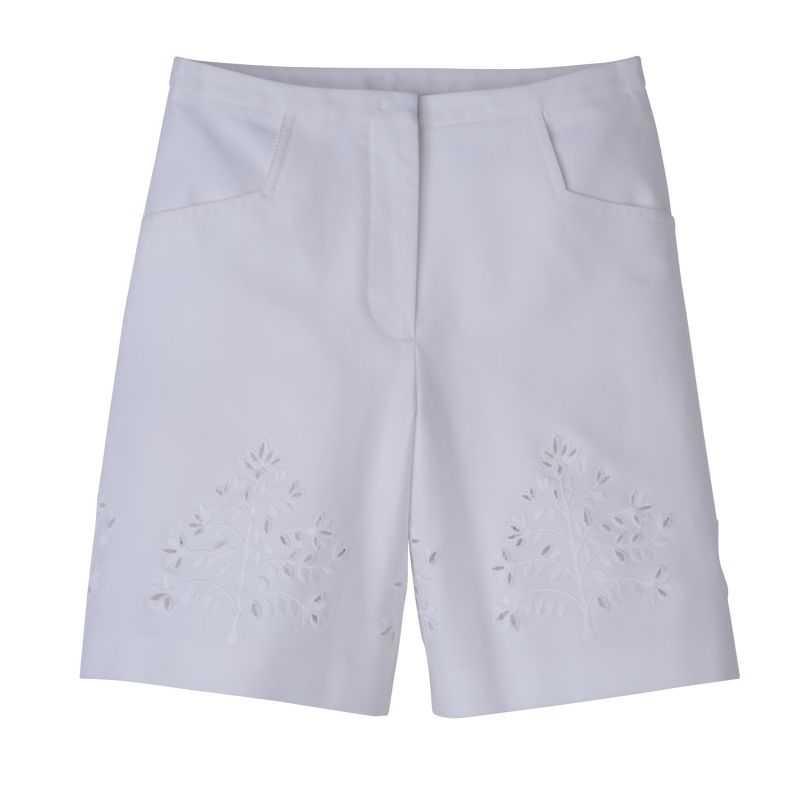 White Longchamp Bermuda Women Shorts | US-307EVOMKC