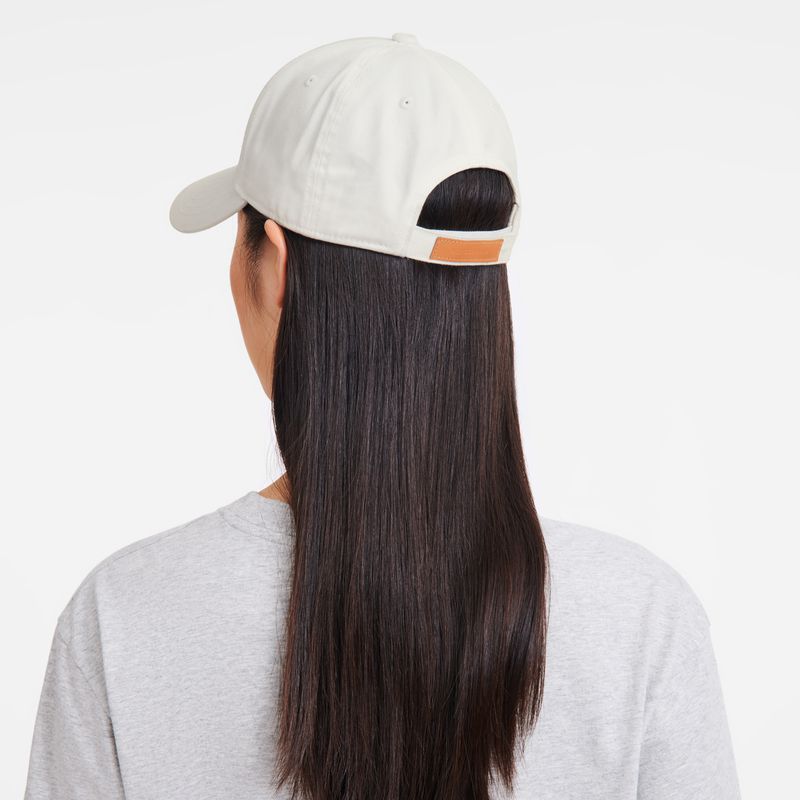 White Longchamp Solid Women Cap | US-948IUMJDG