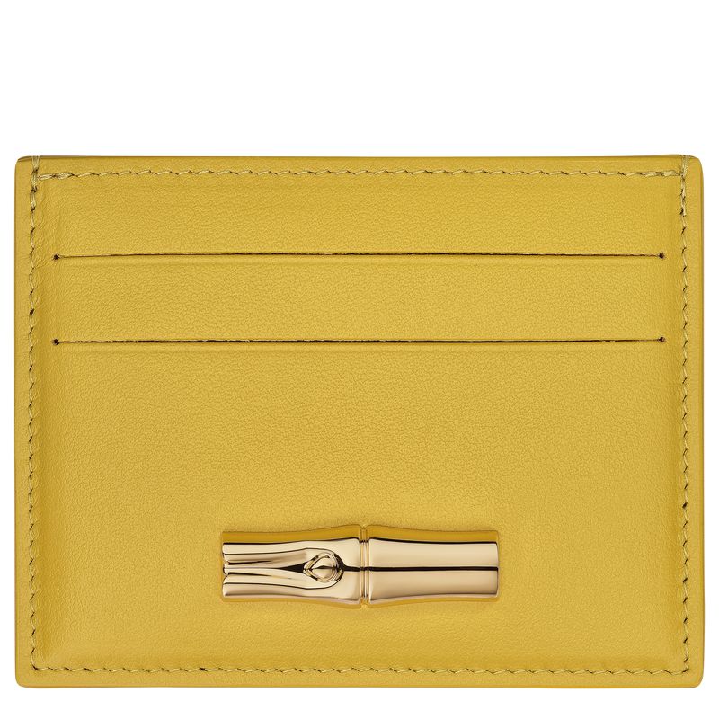Yellow Longchamp Le Roseau Women Card Holder | US-853ASVXWQ