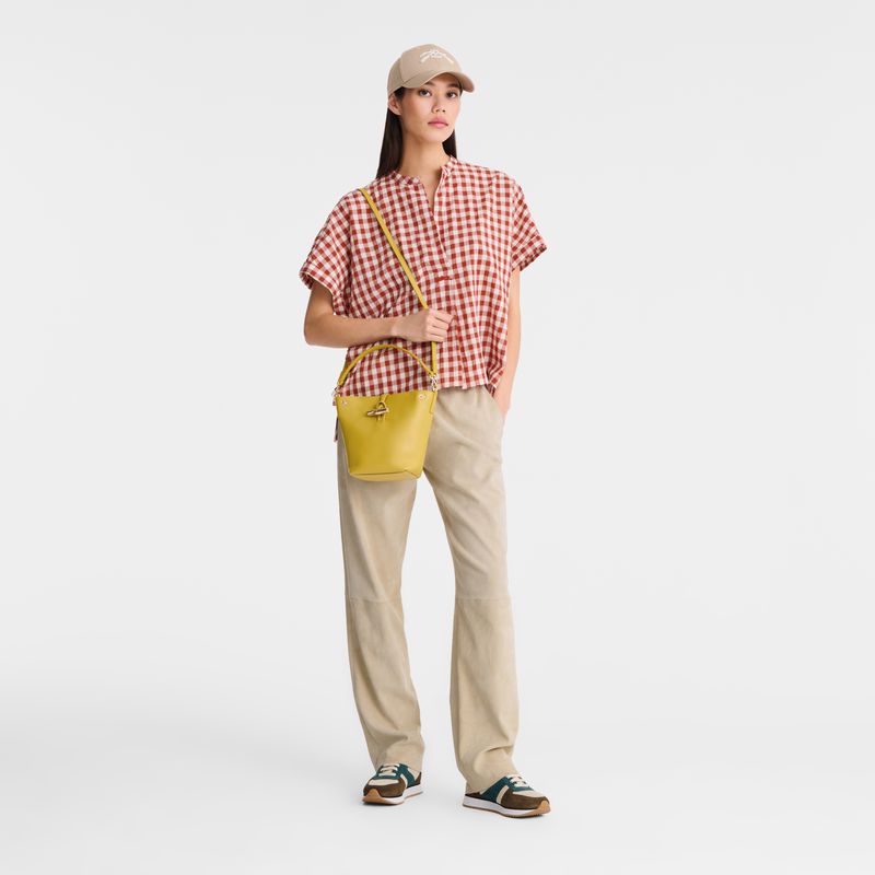 Yellow Longchamp Le Roseau Xs Women Bucket Bag | US-258IYMSDV